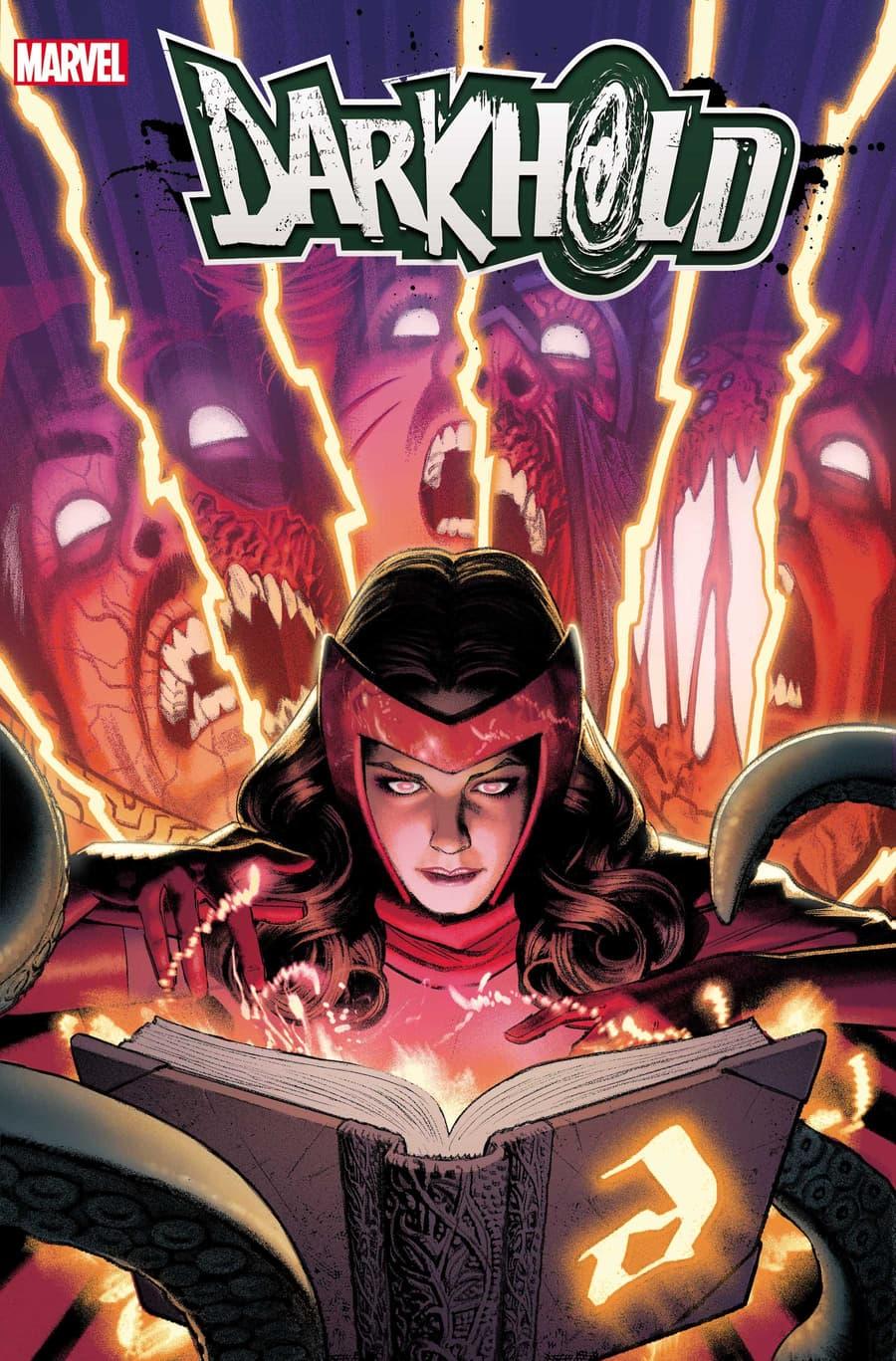 The Darkhold Alpha #1 cover showing the cursed spellbook