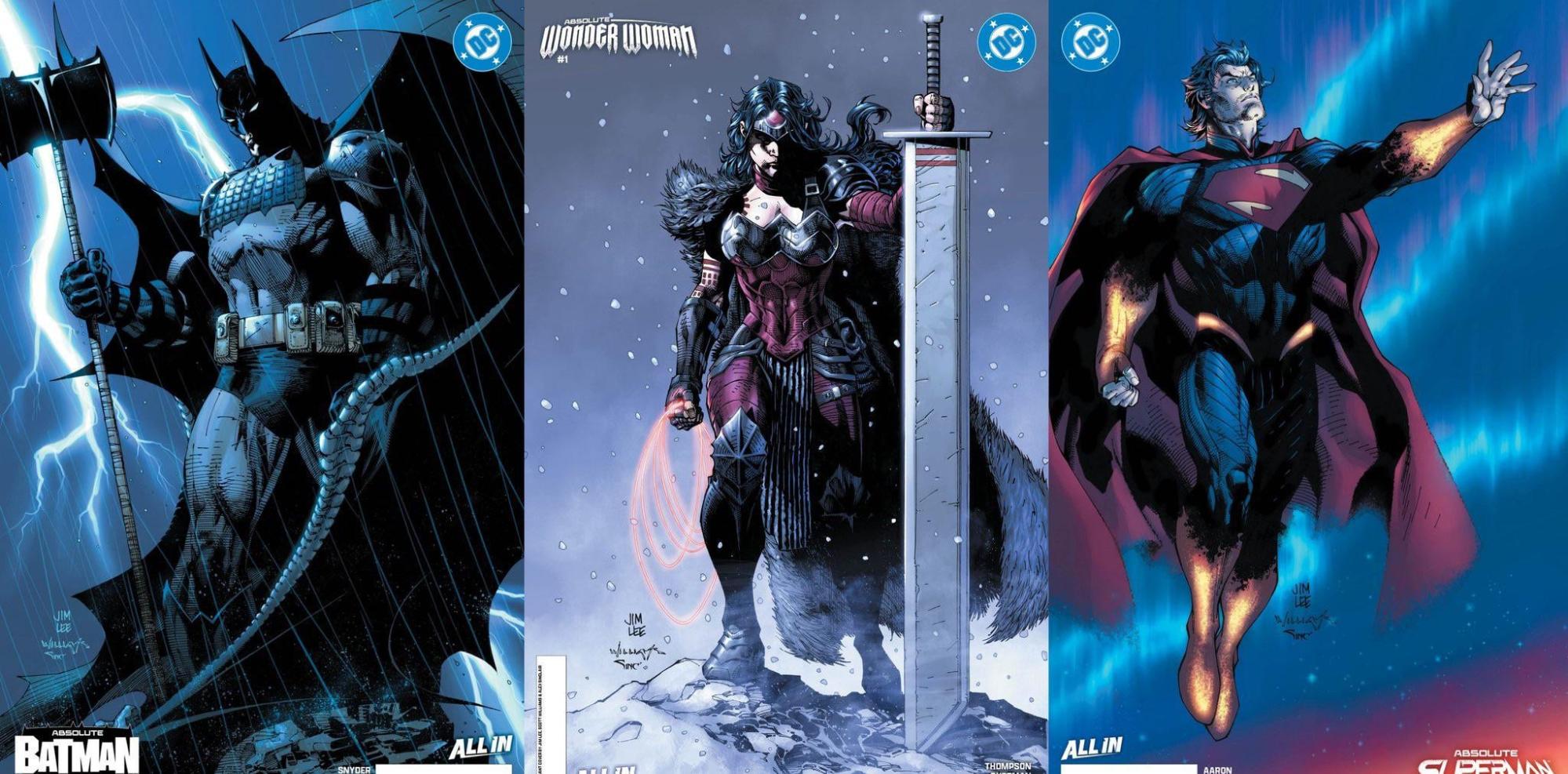 Absolute Batman, Wonder Woman, and Superman by Jim Lee