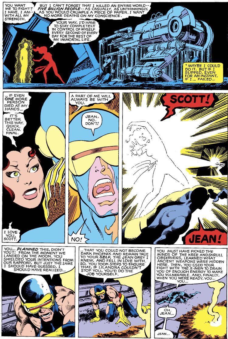 Jean Grey's sacrifice in Uncanny X-Men #137