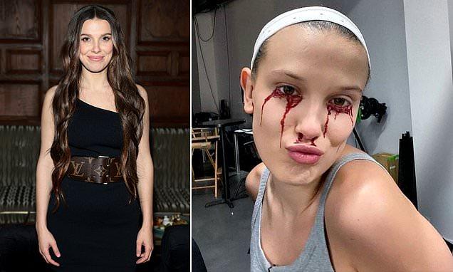 Millie Bobby Brown tears up on set during final season filming