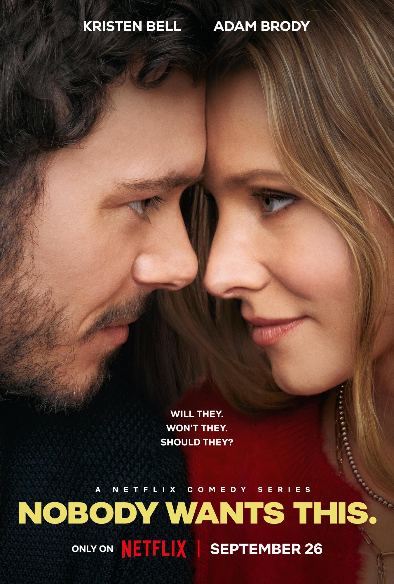 Official poster for Netflix's "Nobody Wants This" starring Kristen Bell and Adam Brody