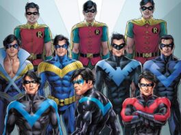The evolution of Dick Grayson from Robin to Nightwing, showcasing the transformation from sidekick to independent hero
