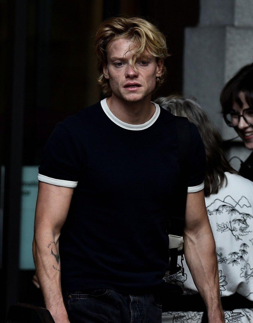 Tom Rhys Harries filming Clayface scenes