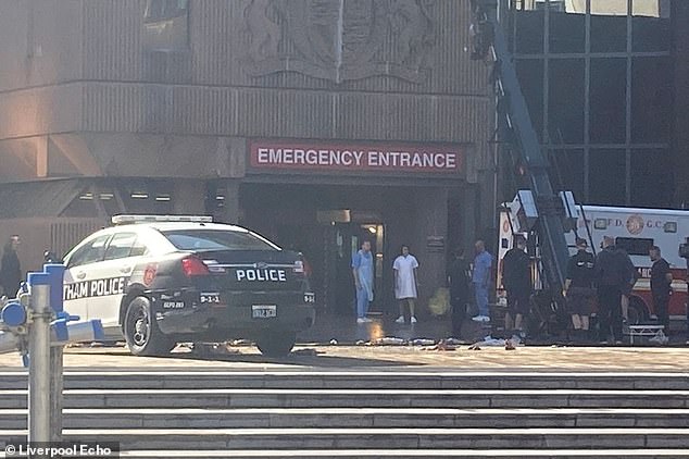 Tom Rhys Harries on set with makeup effects