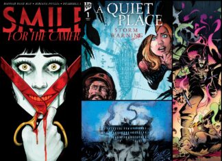 IDW Dark Unleashes Major Horror Comics, Including ‘Smile’ and ‘A Quiet Place’ Sequels Comic book covers for IDW Dark's 2026 horror series including Smile For the Camera and A Quiet Place Storm Warning
