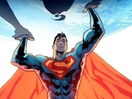 Superman demonstrates the iconic super strength that has defined superhero comics for over 80 years.