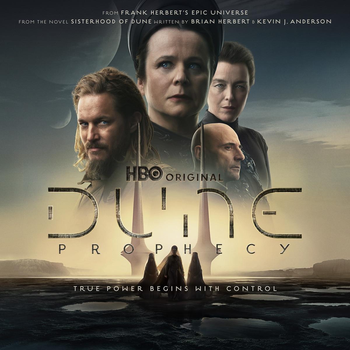 The official poster for HBO's Dune: Prophecy featuring the main cast.
