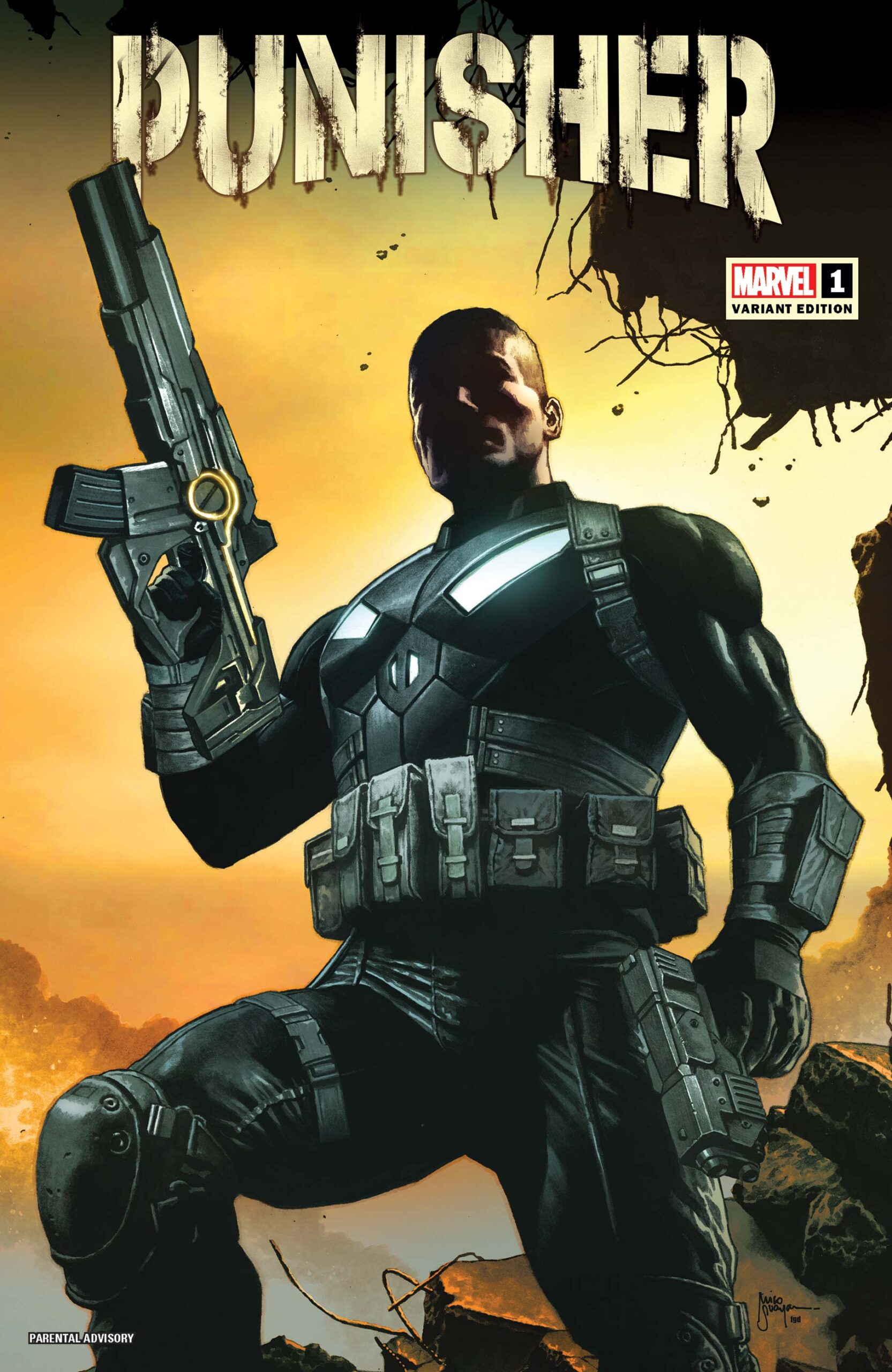 The Punisher comic book cover showing Frank Castle with weapons