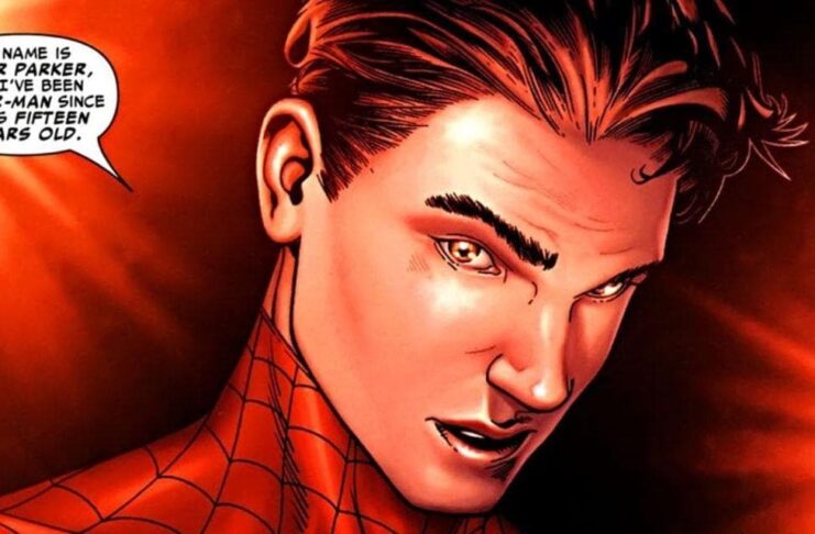 A picture of Spider-Man unmasking.