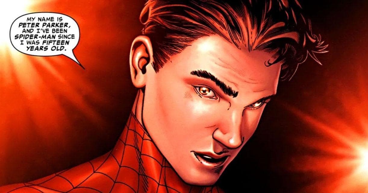 A picture of Spider-Man unmasking.