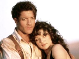 Brendan Fraser and Rachel Weisz in a promotional photo from The Mummy 1999