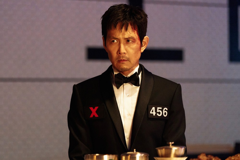 Lee Jung-jae as Gi-hun in a tense moment from Squid Game Season 3.