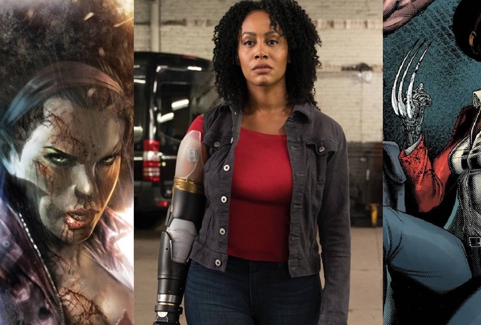 Misty Knight showcases her powerful bionic arm.