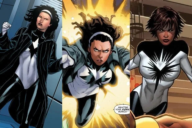 Monica Rambeau as Spectrum, glowing with electromagnetic energy.