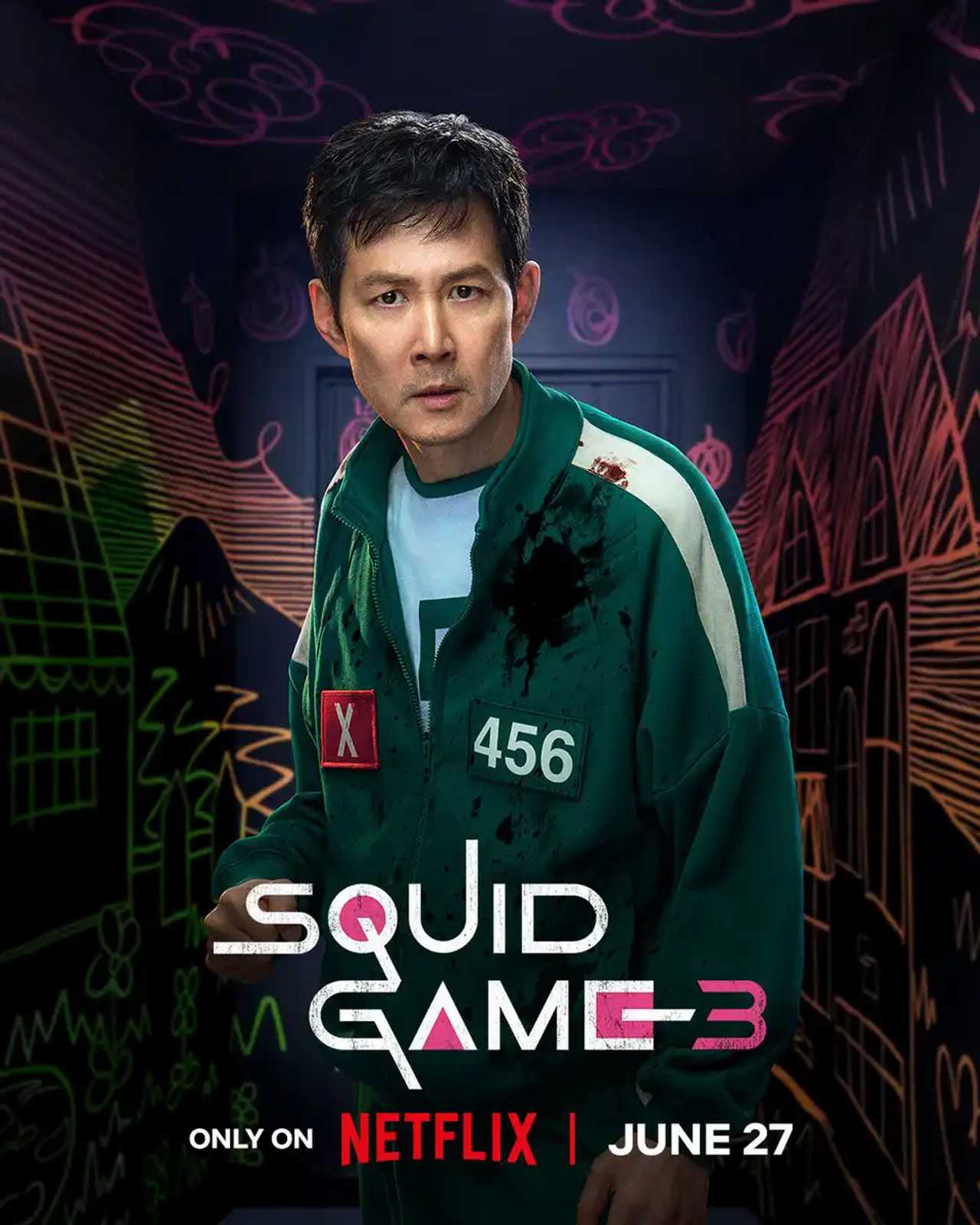 Official poster for Squid Game Season 3, featuring Lee Jung-jae.