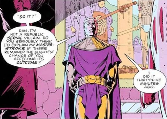 Ozymandias delivers one of the most shocking cliffhanger twists in comic book history in Watchmen #11, revealing "I did it thirty-five minutes ago."