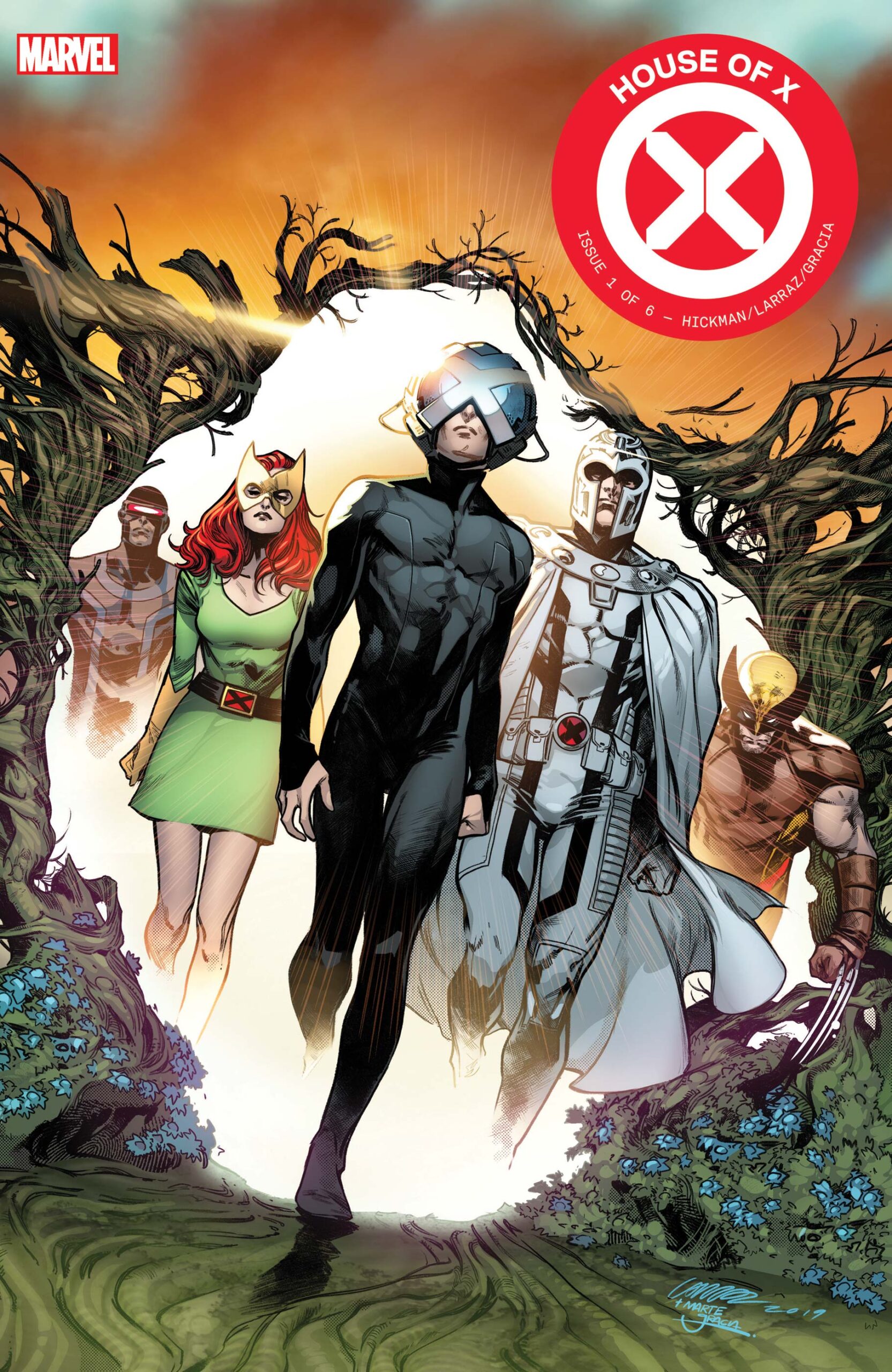 The cover of House of X #1, featuring Professor X leading a new generation of mutants.