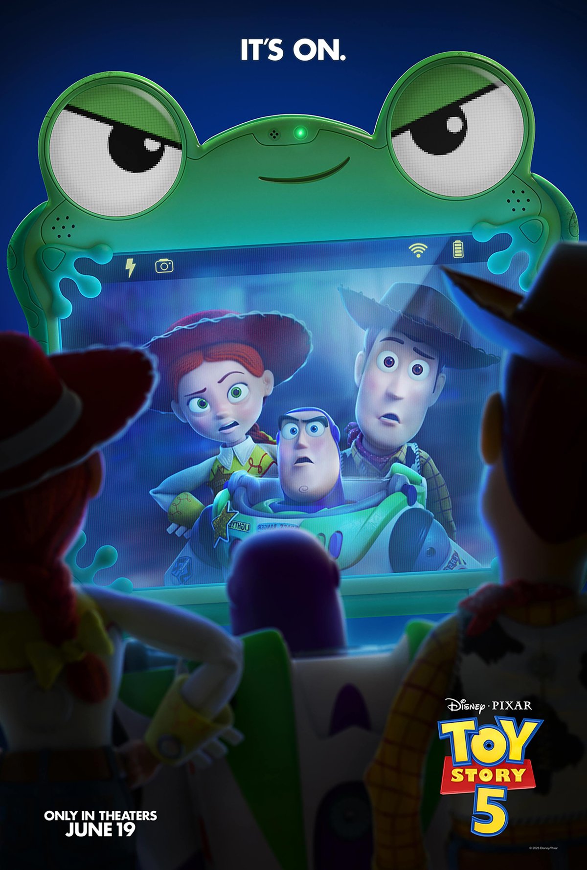 The official teaser poster for Toy Story 5 featuring villain Lilypad