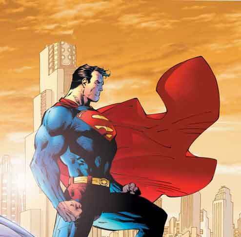 Superman stands guard over Metropolis
