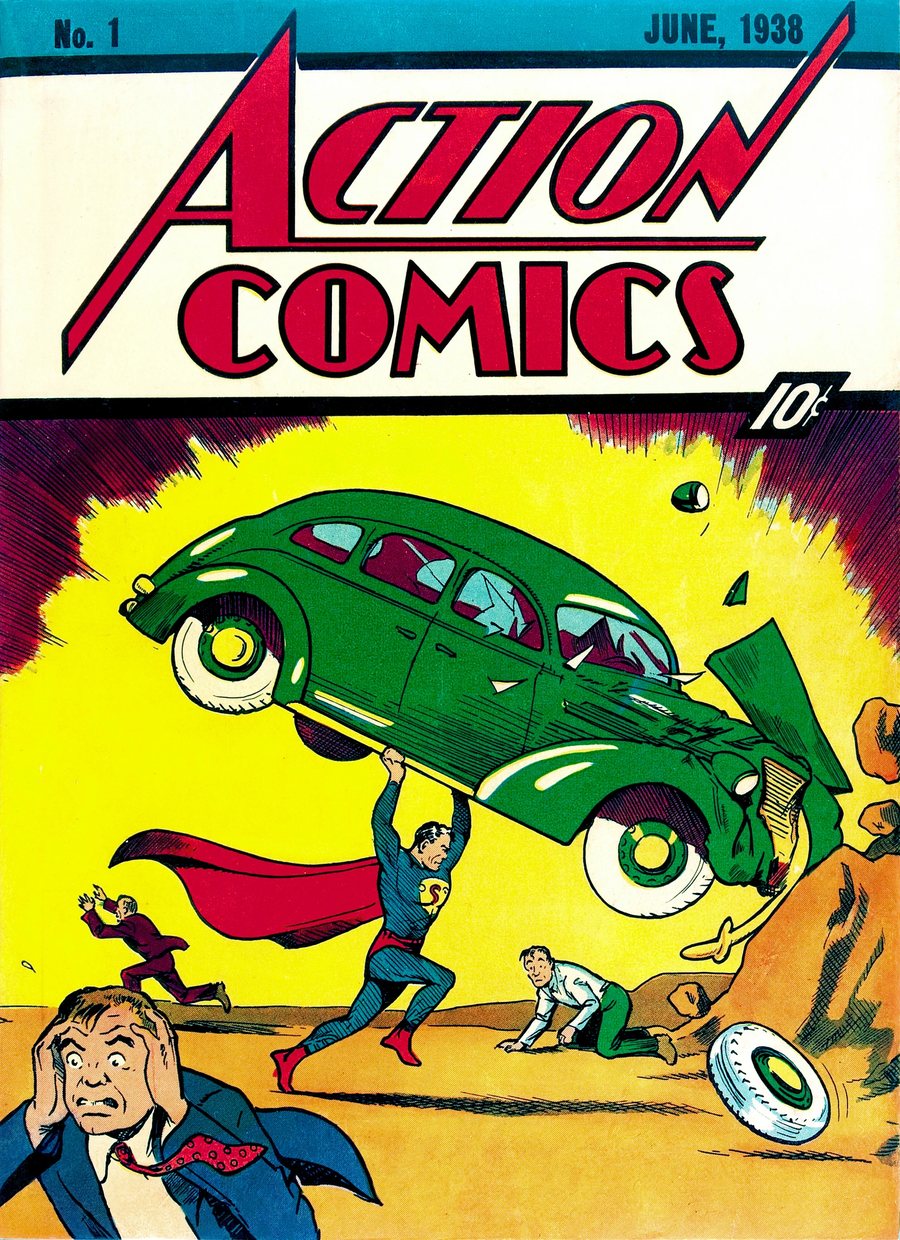 Cover of Action Comics #1, the first appearance of Superman