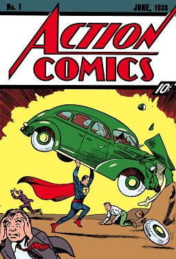 Cover of Action Comics #1 (1938), the first appearance of Superman