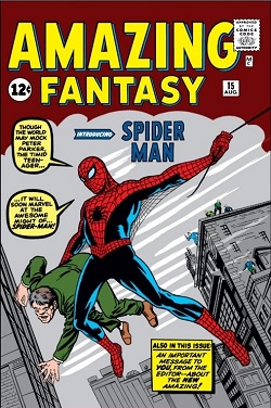 Cover of Amazing Fantasy #15 (1962), the first appearance of Spider-Man