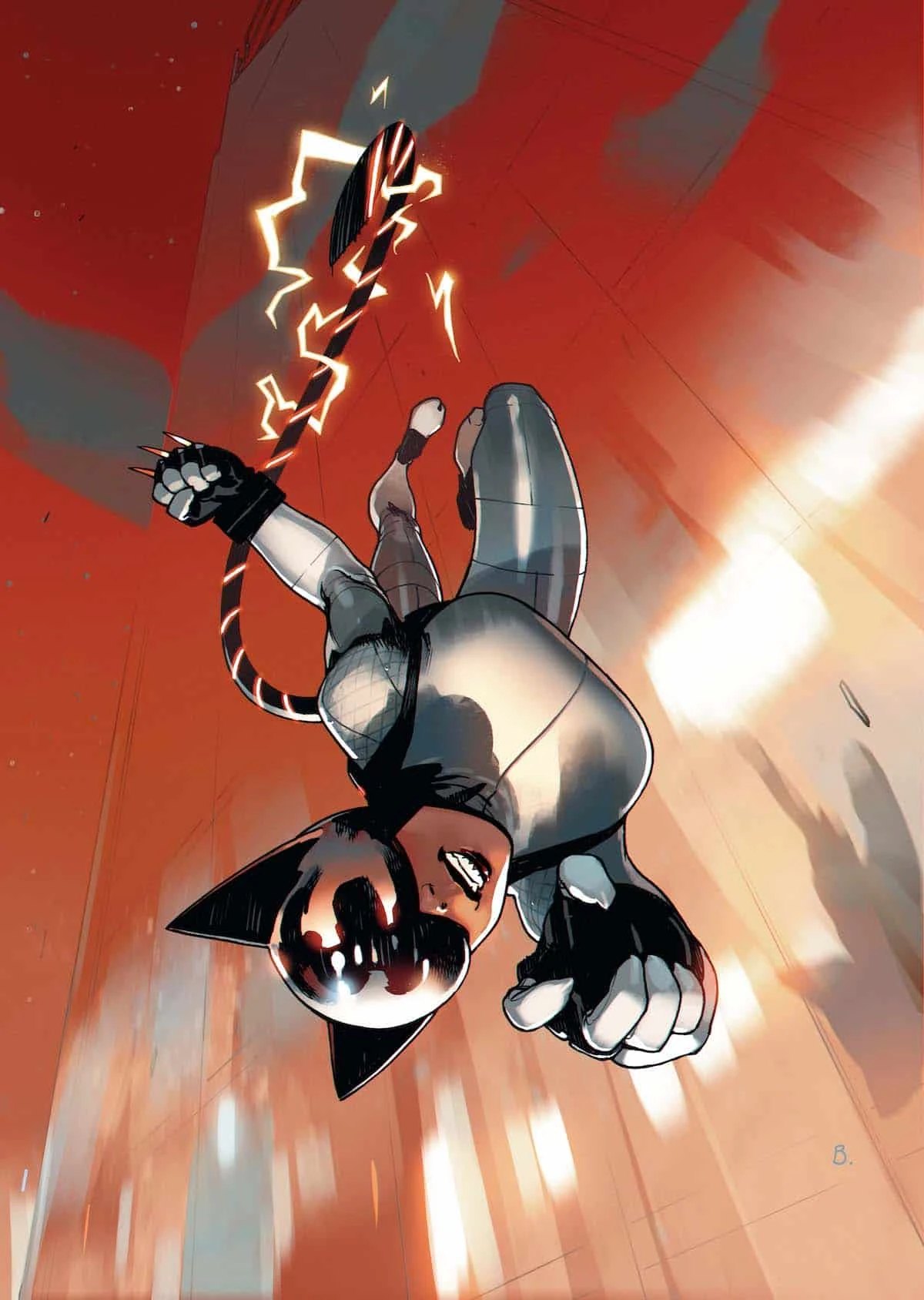 Cover of Absolute Catwoman issue 1, showing Selina Kyle in a silver armored suit