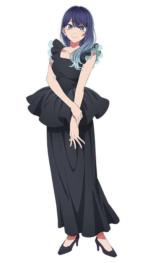 Akane Kurokawa in a black gown