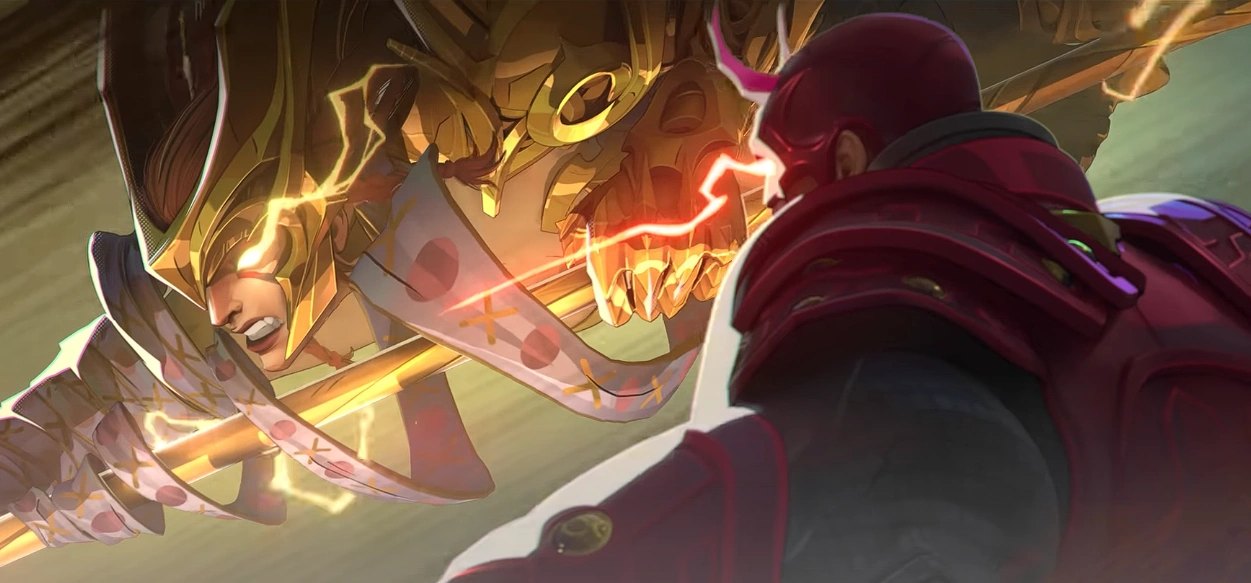 Angela clashing with Daredevil in Marvel Rivals Season 4 artwork