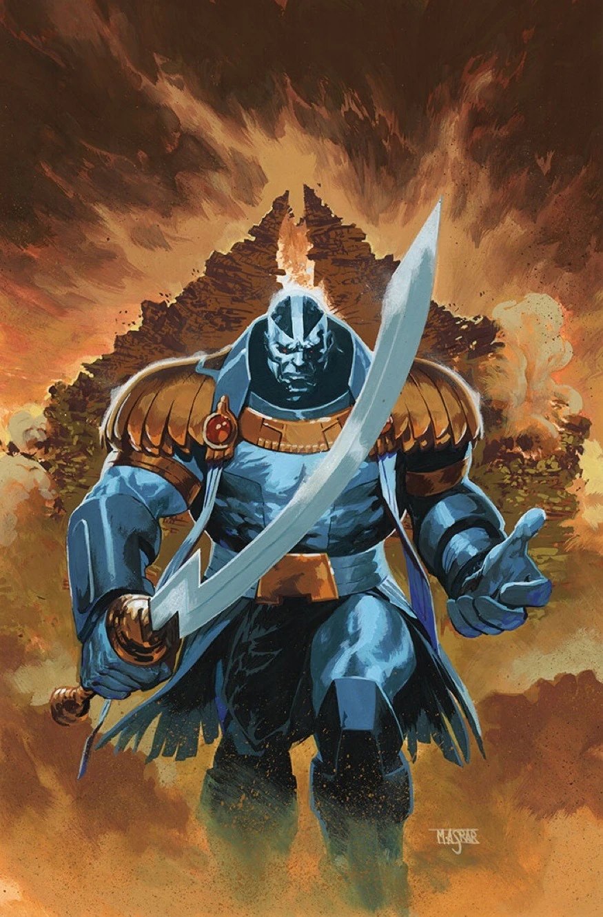 Apocalypse (En Sabah Nur) wielding a sword in Marvel Comics art