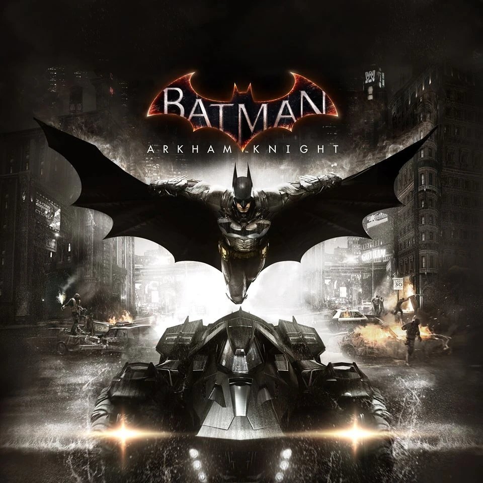 Cover art for Batman: Arkham Knight, the 2015 finale to Rocksteady's Arkham trilogy