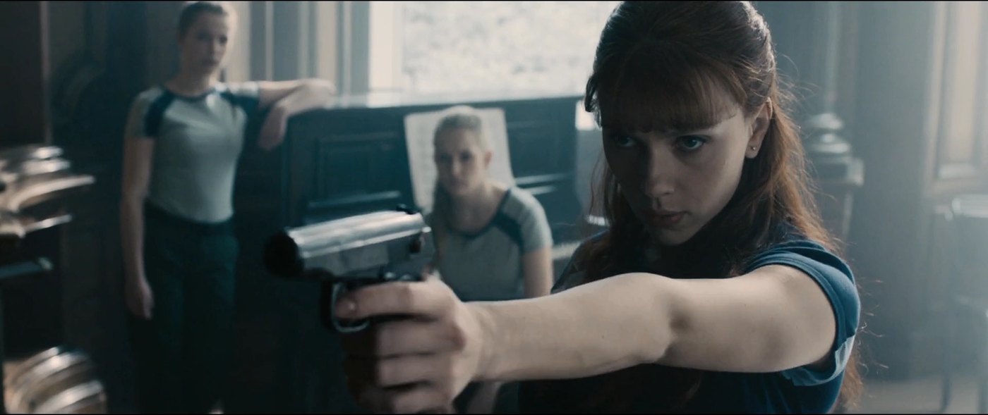 Natasha Romanoff, Black Widow, in her MCU costume from Avengers: Age of Ultron