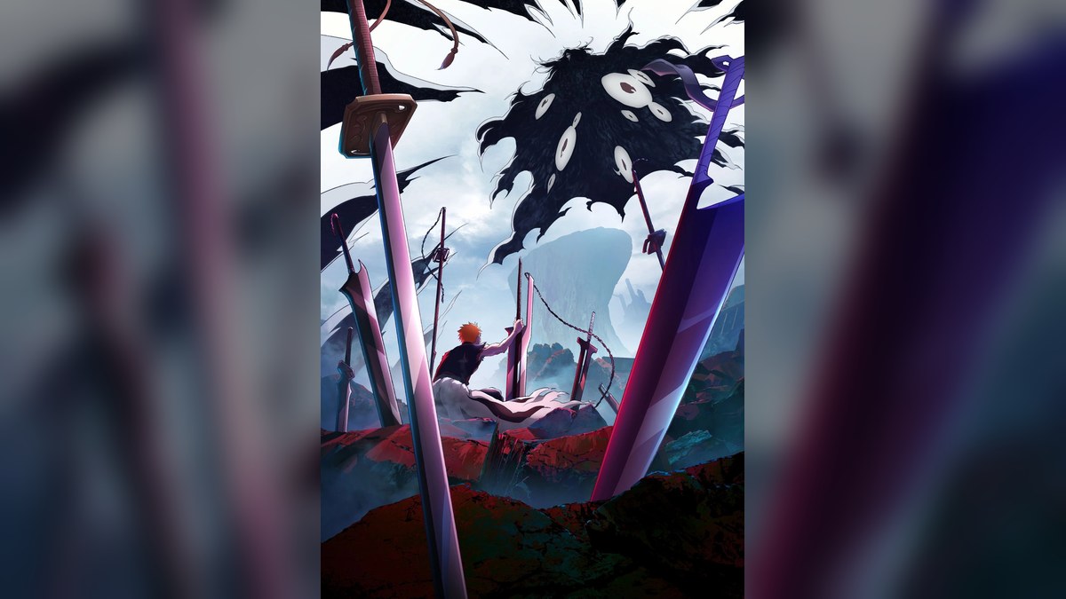 Bleach Thousand-Year Blood War key visual showing swords across a battlefield