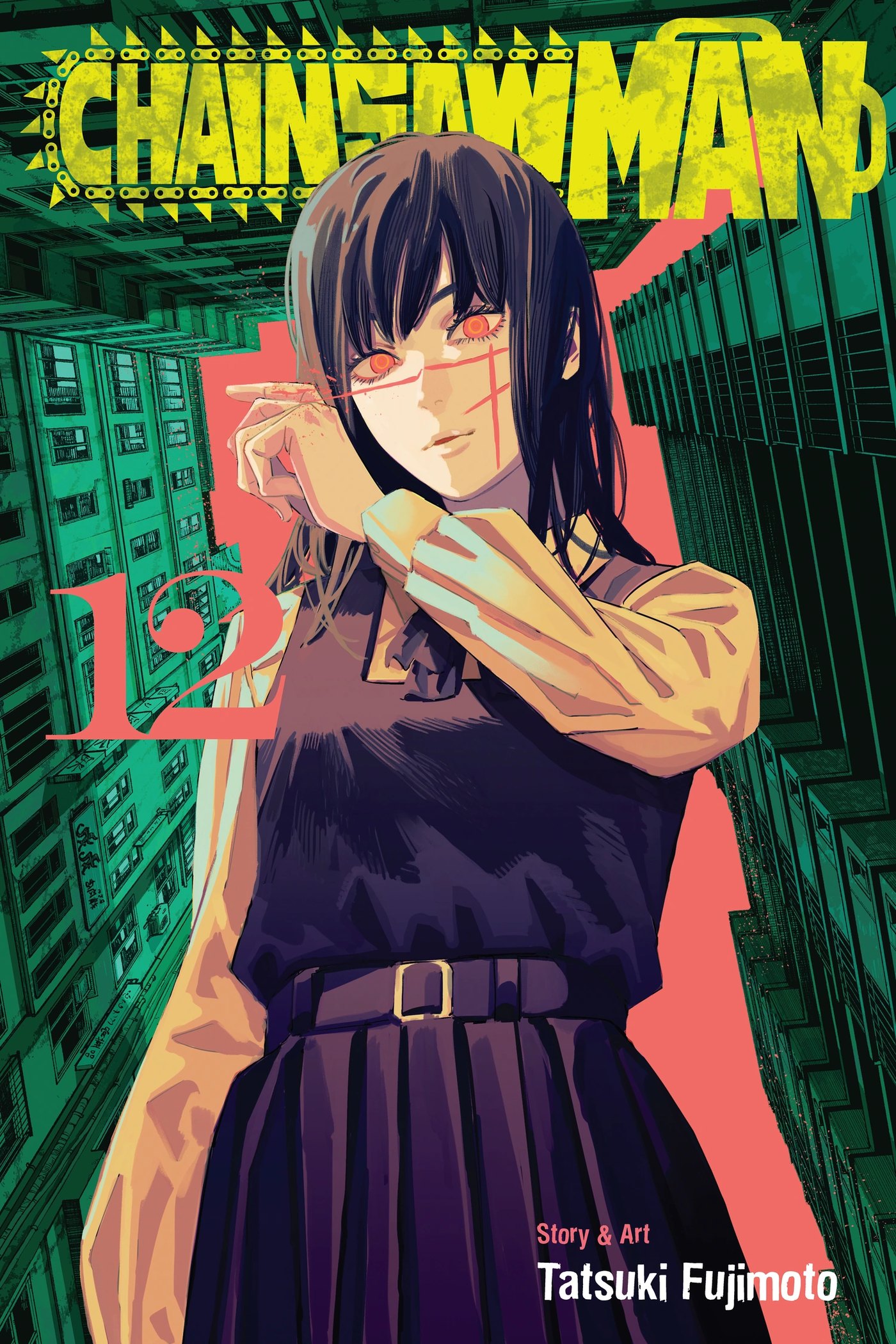 Chainsaw Man Volume 12 official English cover art, showing Asa Mitaka