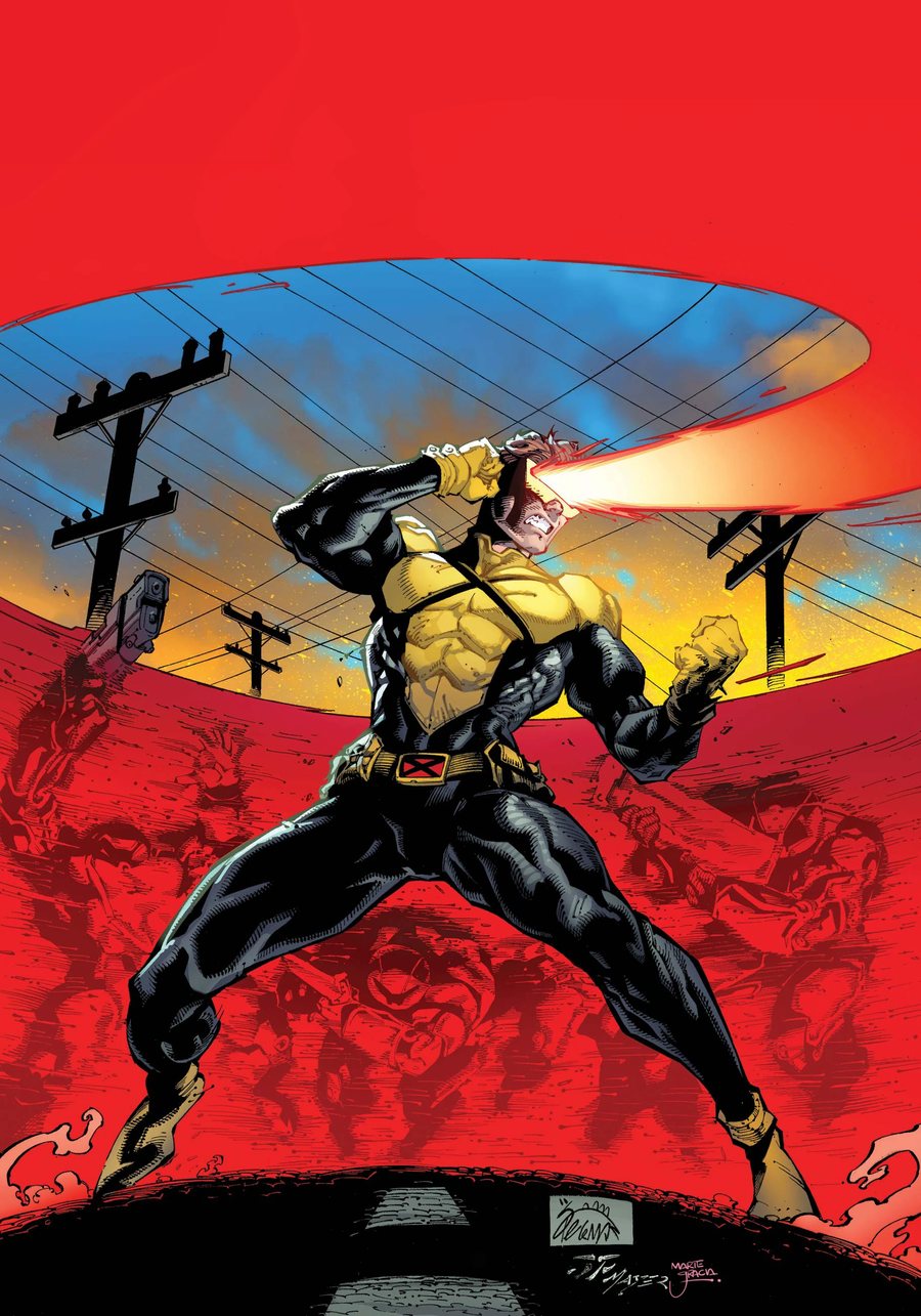 Cyclops firing an optic blast in Marvel Comics