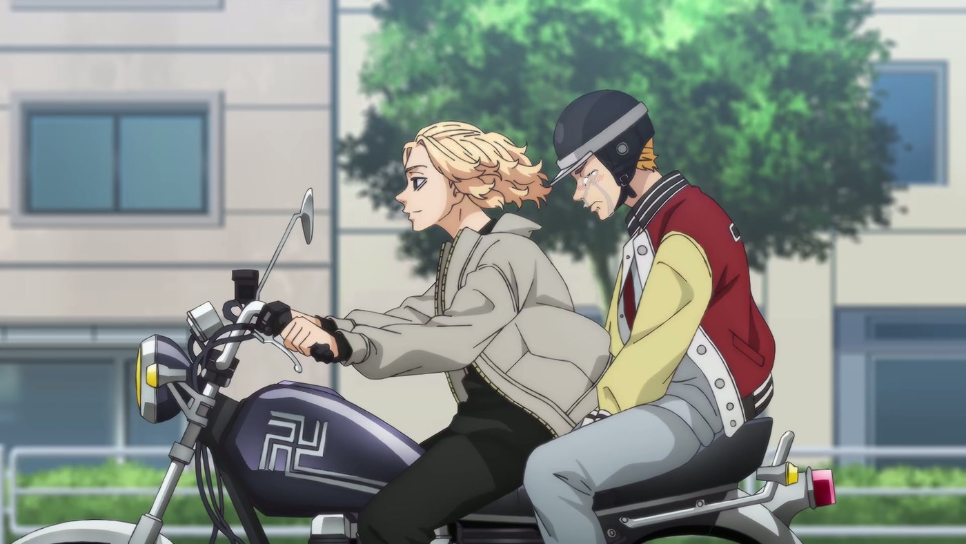 Daylight scooter ride scene in Tokyo Revengers War of the Three Titans trailer