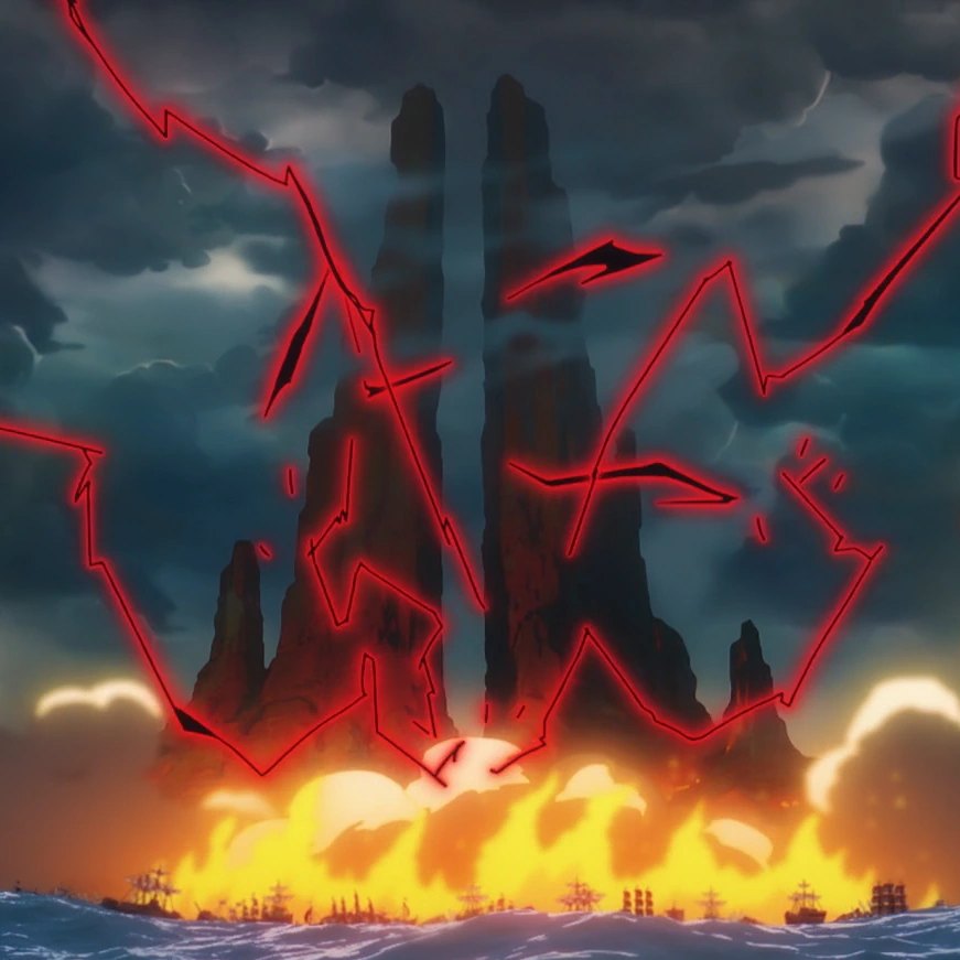 The God Valley Incident as depicted in the One Piece anime