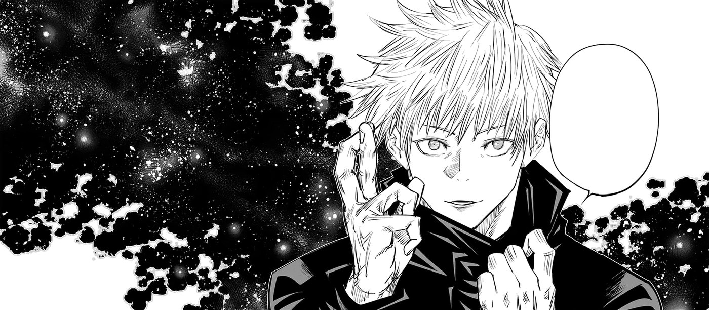 Gojo activates his Domain Expansion, Unlimited Void, against an opponent