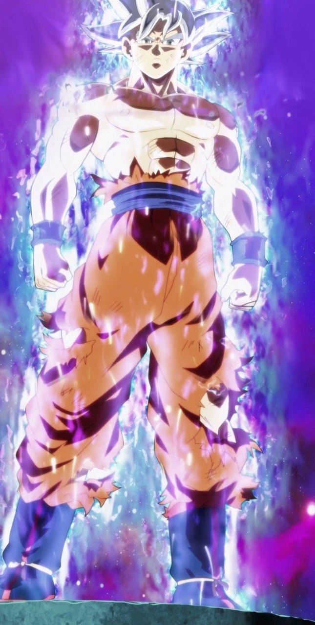 Goku using Mastered Ultra Instinct against Jiren in Dragon Ball Super