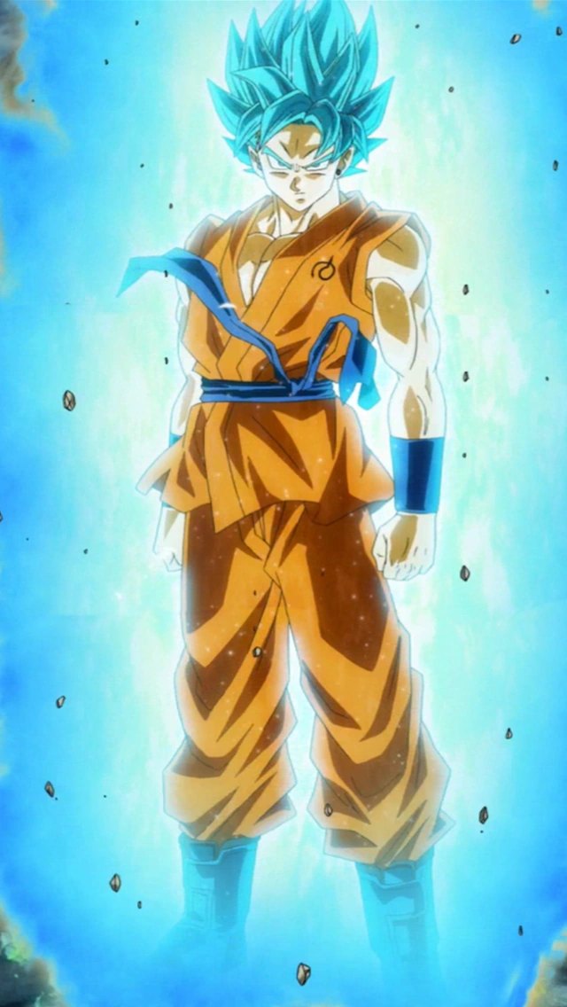 Goku in his Super Saiyan Blue form from Dragon Ball Super