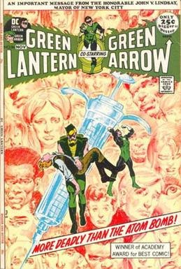 Green Lantern Green Arrow 86 cover, a Bronze Age social issue story