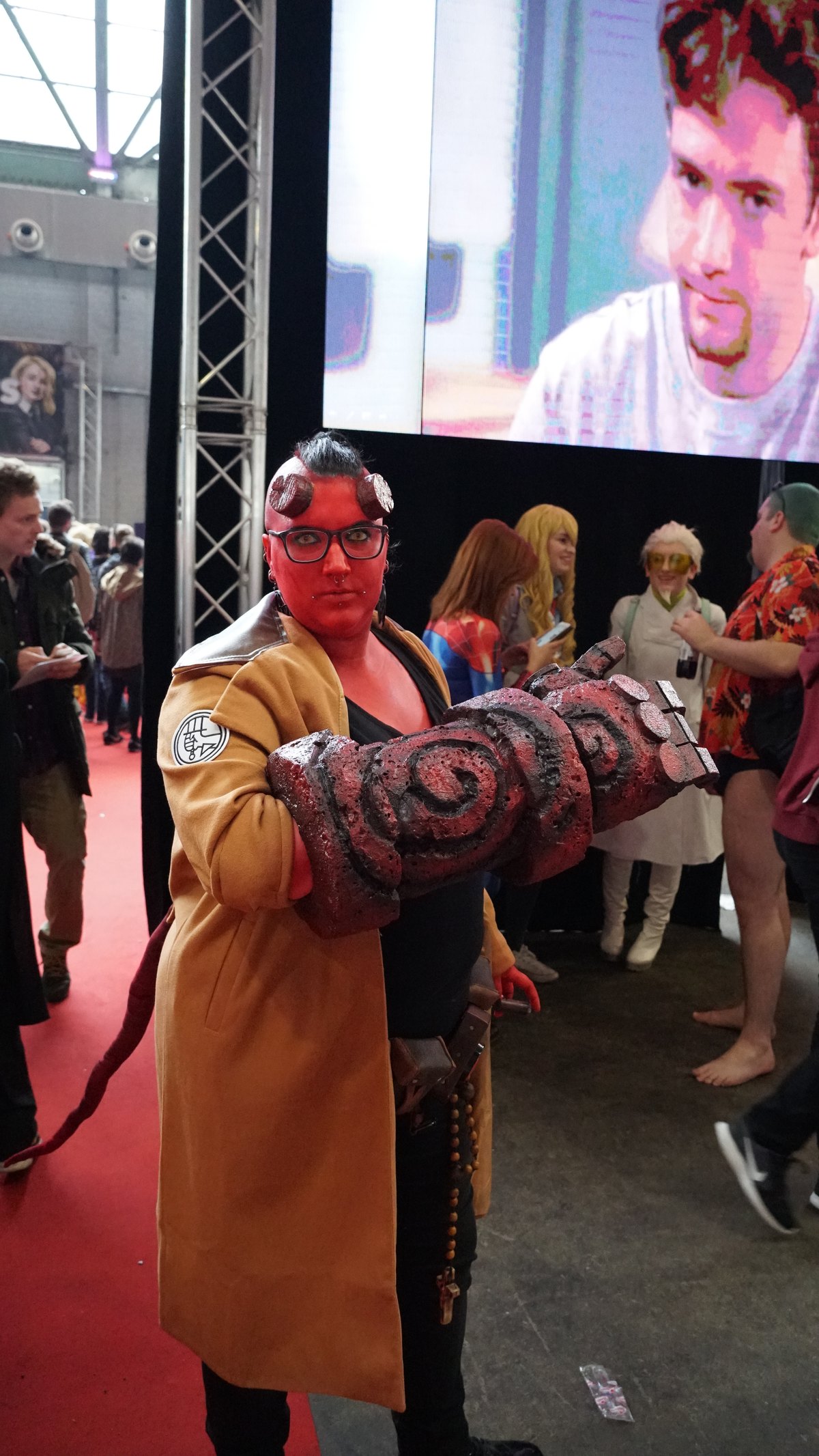 A Hellboy cosplayer at Brussels Comic Con