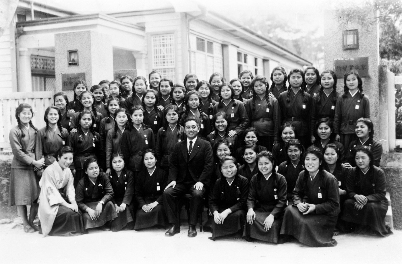 Historical photograph of the Himeyuri students of Okinawa
