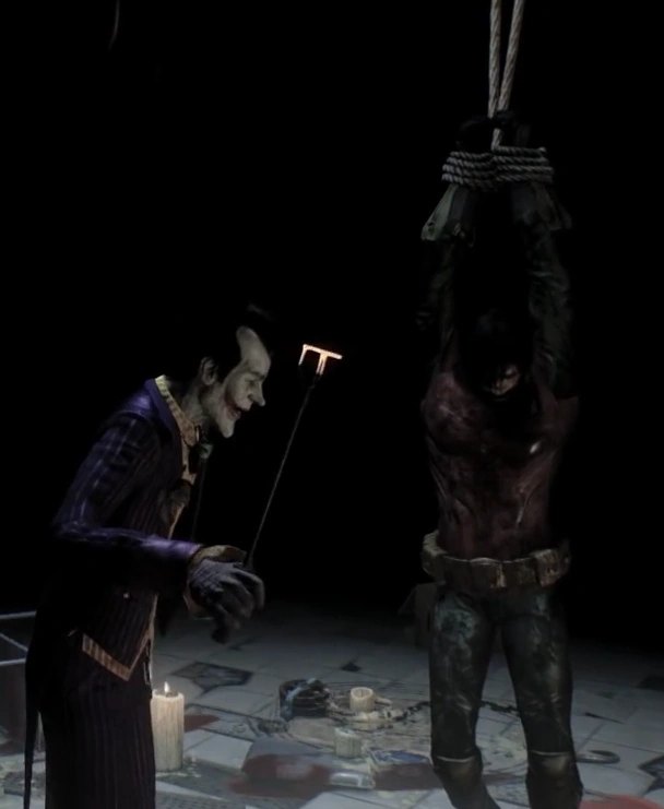 The Joker in the flashbacks that explain the Arkham Knight's origin