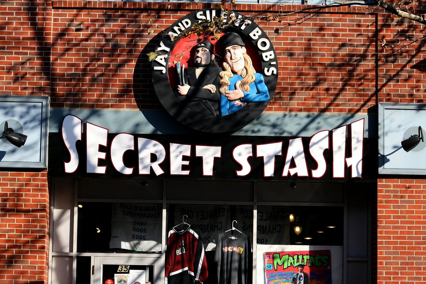Jay and Silent Bob's Secret Stash comic shop storefront in Red Bank, New Jersey