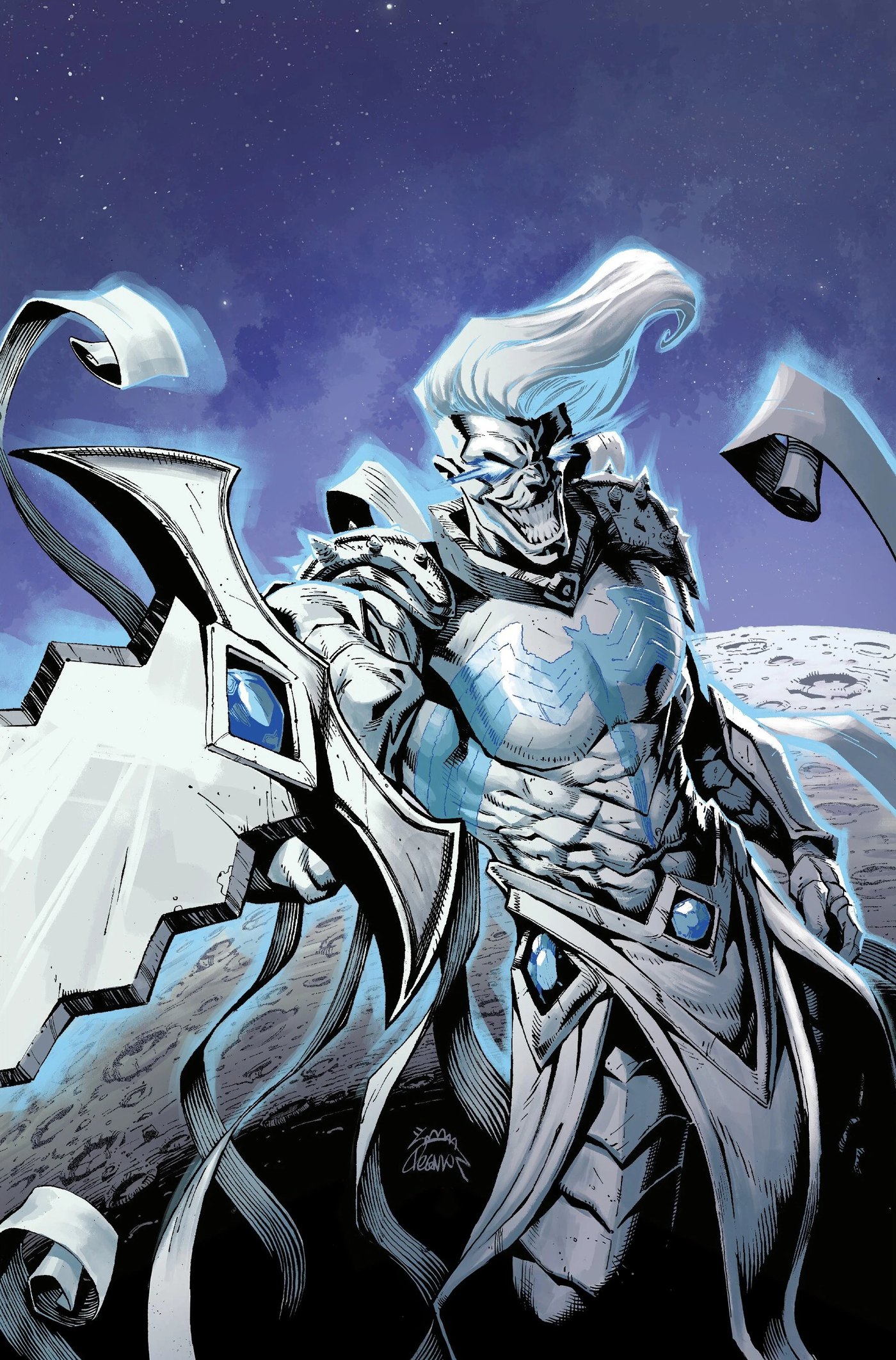 Knull, creator of the Klyntar symbiote race, wielding All-Black the Necrosword