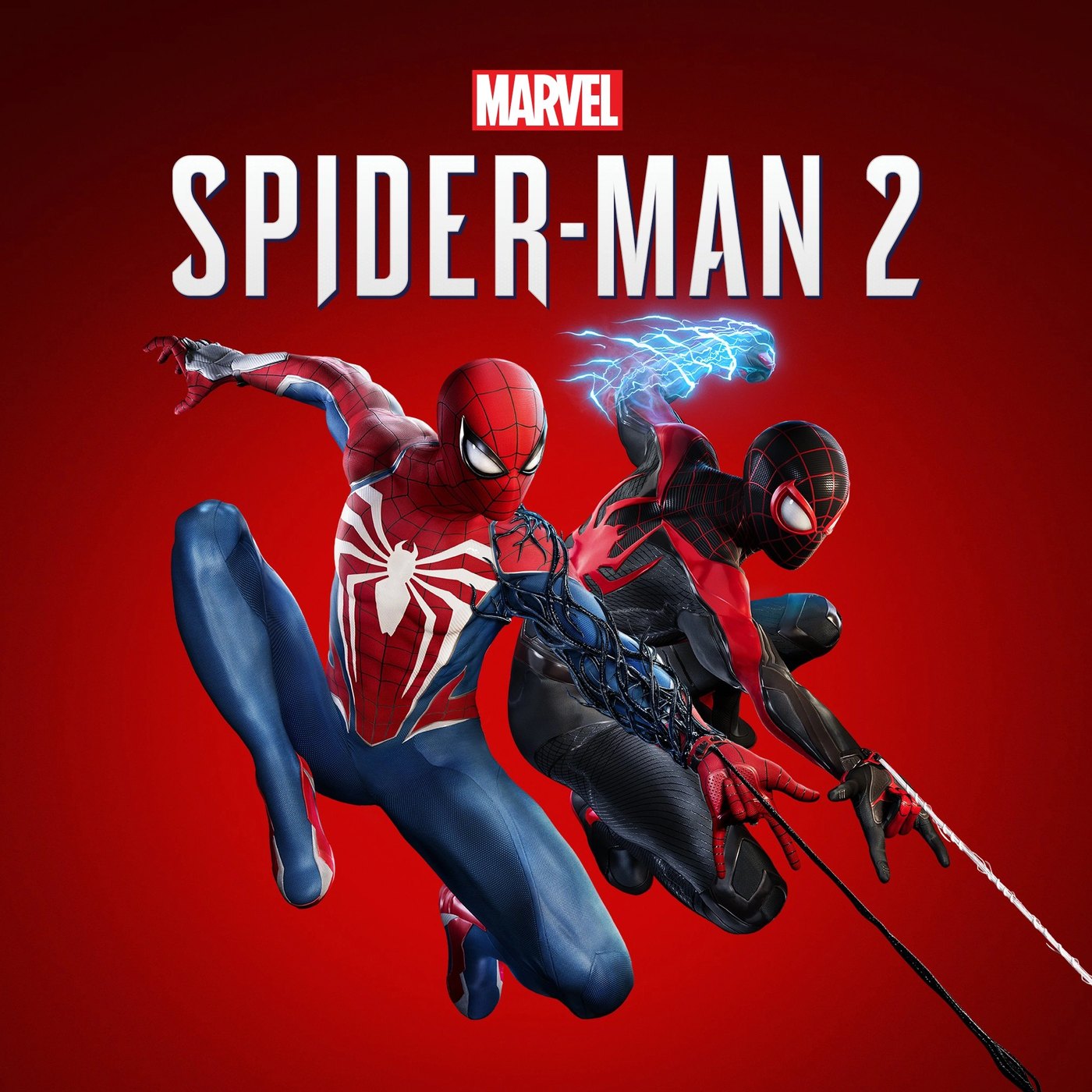 Marvel's Spider-Man 2 cover art with Peter Parker and Miles Morales