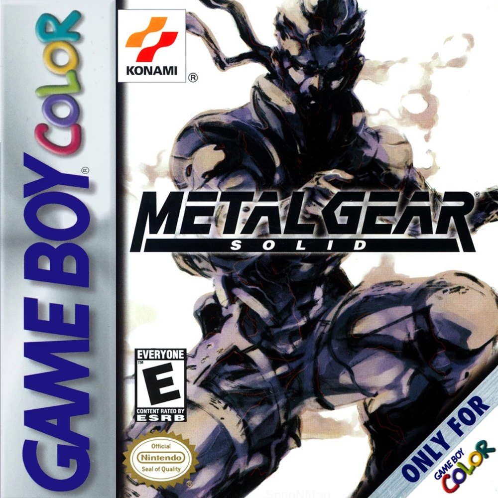 Game Boy Color box art for Metal Gear Solid, the Western release of Metal Gear Ghost Babel