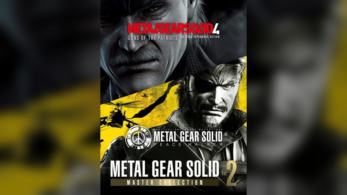 Metal Gear Solid Master Collection Vol. 2 key art showing Old Snake and Big Boss