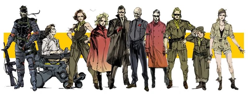 Character line-up artwork from Metal Gear Solid: Peace Walker